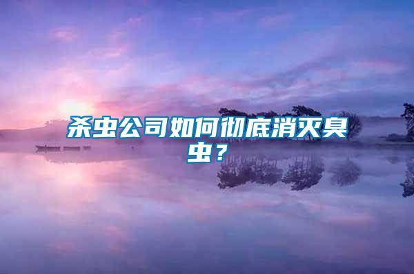 殺蟲公司如何徹底消滅臭蟲?