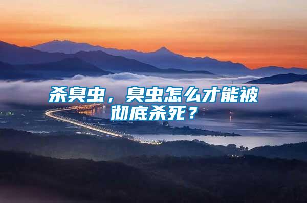 殺臭蟲,臭蟲怎么才能被徹底殺死?