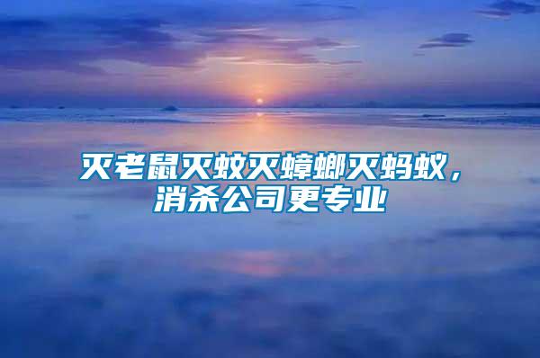 滅老鼠滅蚊滅蟑螂滅螞蟻,消殺公司更專(zhuān)業(yè)
