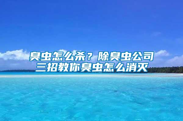 臭蟲怎么殺？除臭蟲公司三招教你臭蟲怎么消滅