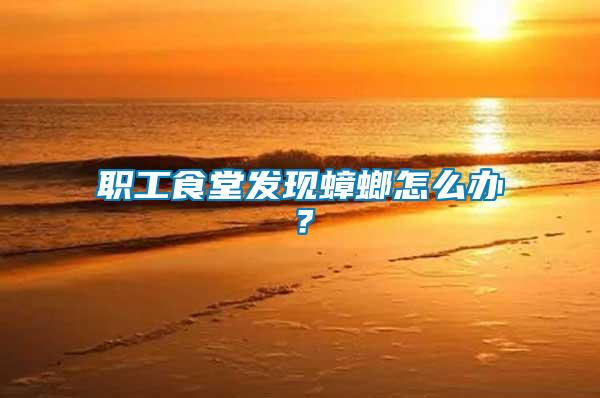 職工食堂發(fā)現(xiàn)蟑螂怎么辦？