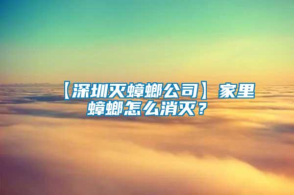 【深圳滅蟑螂公司】家里蟑螂怎么消滅?