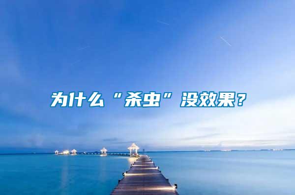 為什么“殺蟲”沒(méi)效果？