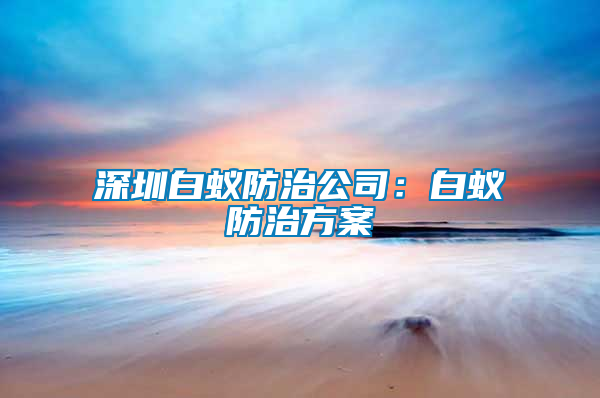 深圳白蟻防治公司:白蟻防治方案